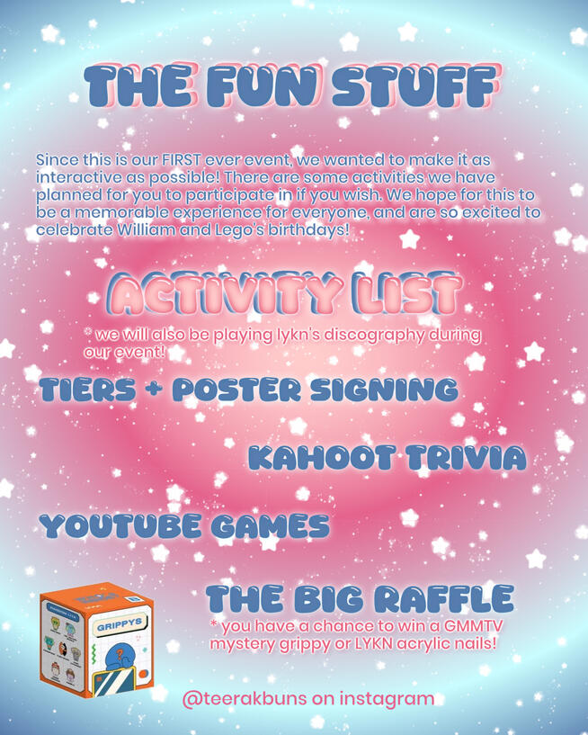 event activities info