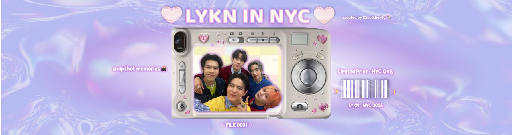 Created for LYKN’s NYC concert, this pastel fan banner is a personal project blending dreamy visuals, heartfelt design, and concert-day excitement 💫